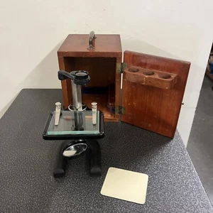 Antique Spencer Buffalo Cast Iron Dissection Microscope with Case - Picture 1 of 19