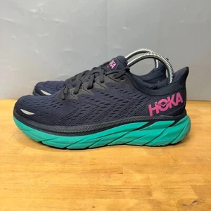 Hoka One One Clifton 8 Running Shoes Womens Navy Outer Space Atlantis Size 8 B - Picture 1 of 17