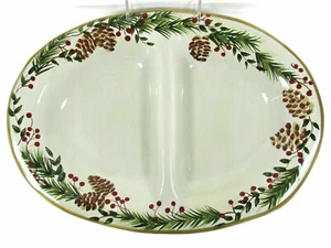 Plato para servir verduras divididas ovalado de vacaciones Target Home Pine Cone 16" - Imagen 1 de 7