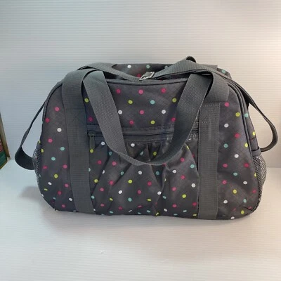 Thirty One All in Tote Confetti Polka Dot Grey Carry On Weekend Bag Lightly Used - Image 1 of 4