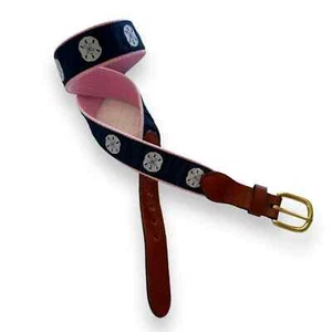 Cinturón Cinta Tela LTD Hombre Cuero Vintage Unisex Talla 30” Azul Marino Rosa Arena Mar - Imagen 1 de 8