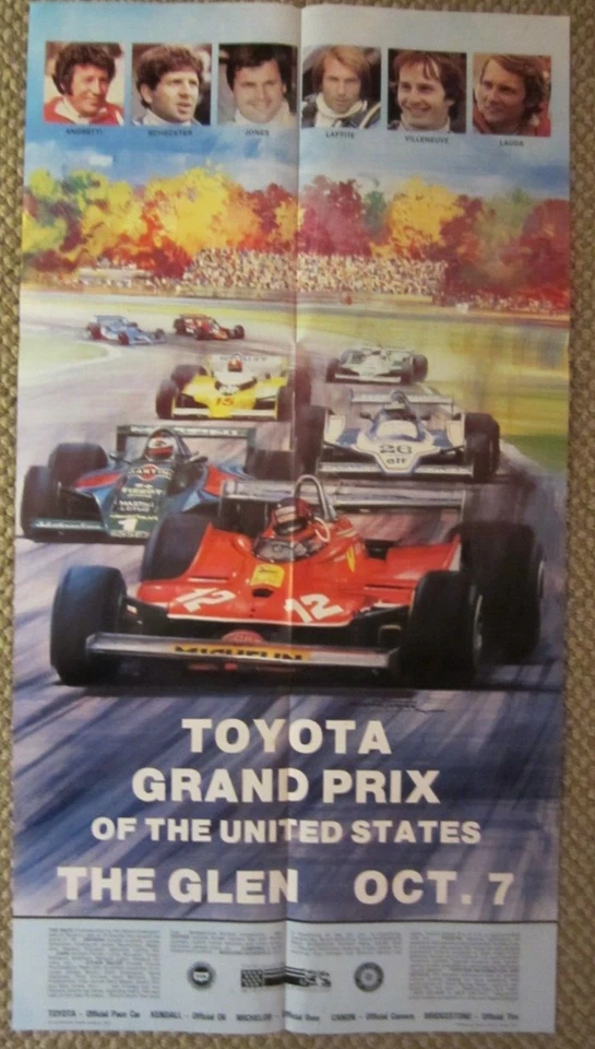 Original 1979 Watkins Glen United States Grand Prix poster F1 Formula 1 Ferrari - Image 1 of 1