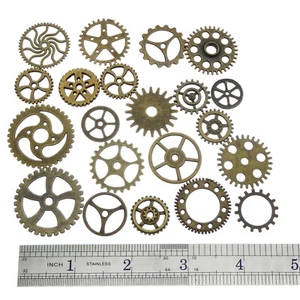 Antiqued Bronze Alloy Mixed Clock Steampunk Gear Pendant Charms 15mm 30mm 100pcs - Picture 1 of 5