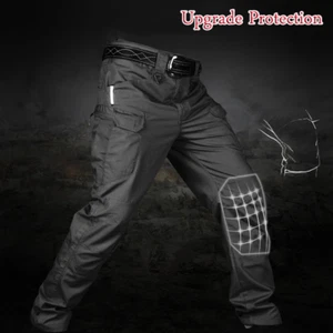Mens Cargo Pants Work Combat Pants Outdoor Hiking Waterproof Trousers Tactical - Picture 1 of 24