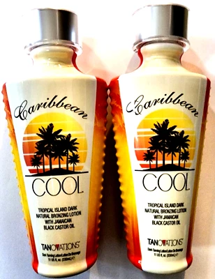 2-Pack Caribbean Cool Natural Dark Bronzer Tanning Lotion Ed Hardy Tanovations - Image 1 of 2