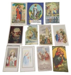 Lote De 11 Tarjetas Religiosas De Oración Sagrada De Colección, Sagrado Corazón, Halo Dorado, Cristo - Imagen 1 de 5