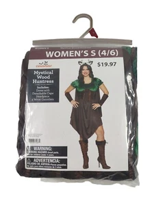 Womens Sz4/6 Small Mystical Wood Huntress Green& Brown Cosplay Dress Costume NWT - Picture 1 of 4