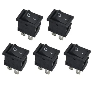 5 Pcs Mini Rocker Switches Snap-in DPST Rocker Switch Toggle Power ON-Off Switch - Picture 1 of 11