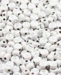 7MM Acrylic Alphabet Spacer Loose Beads DIY Jewelry Making Supplies Handmade 