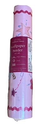 Laura Ashley Wallpaper Border Fun Fairies Pink 10.5" x 32' 9" Sealed Roll - Image 1 of 4