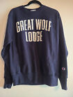 Vintage Champion Reverse Weave Rundhalsausschnitt Sweatshirt 90er Jahre Great Wolf Lodge S marineblau