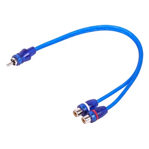 NEW SKAR AUDIO 1-MALE TO 2-FEMALE RCA Y-ADAPTER (12-INCHES) - SKARRCA-1M2F - Picture 1 of 5