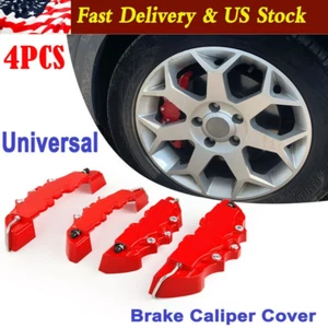 4PCS~3D Style Red M+L Car Disc Brake Caliper Cover Front & Rear Accessories Kits - Picture 1 of 17