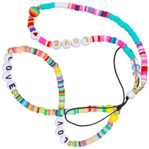 2 Pcs Mobile Phone Chain Miss Beaded Wrist Strap Cellphone Lanyard - Zdjęcie 1 z 10
