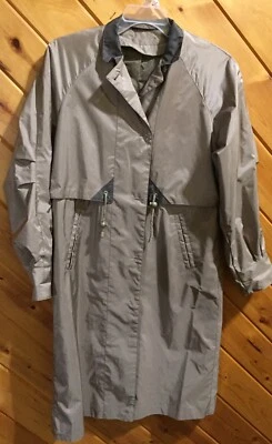 Abrigo Cambridge Trench Damas Talla 6 Tostado Reunido Cordón Cintura Bolsillo Cuello Foto 1 de 3