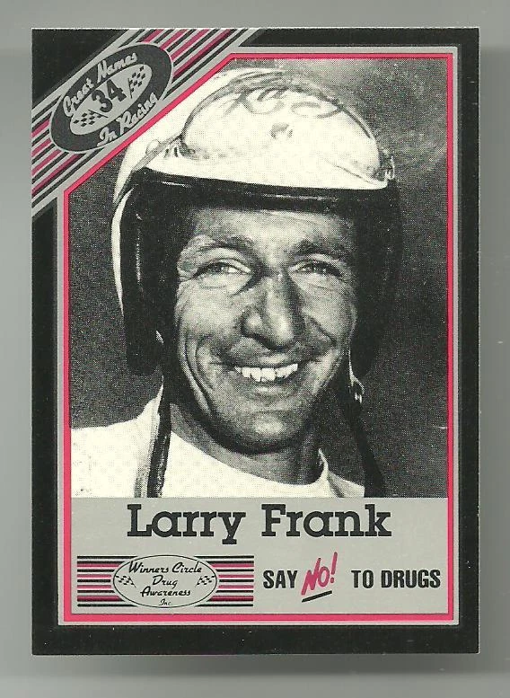 1989 Vintage Winners Circle #34 Larry Frank Race Card NrM Hi Grade - Image 1 of 1