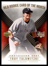 2007 Upper Deck Rookie Card Of The Month Troy Tulowitzki Colorado Rockies