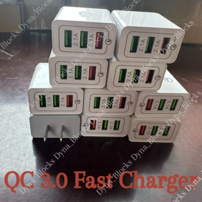 Lote de enchufes adaptador de corriente cargador de pared USB Hub QC 3.0 carga rápida de 3 puertos Foto 1 de 4