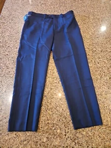 Indochino Dress PantsYALETOWN 48 Flat Front Blue Striped mens 32x26 NWT - Picture 1 of 11