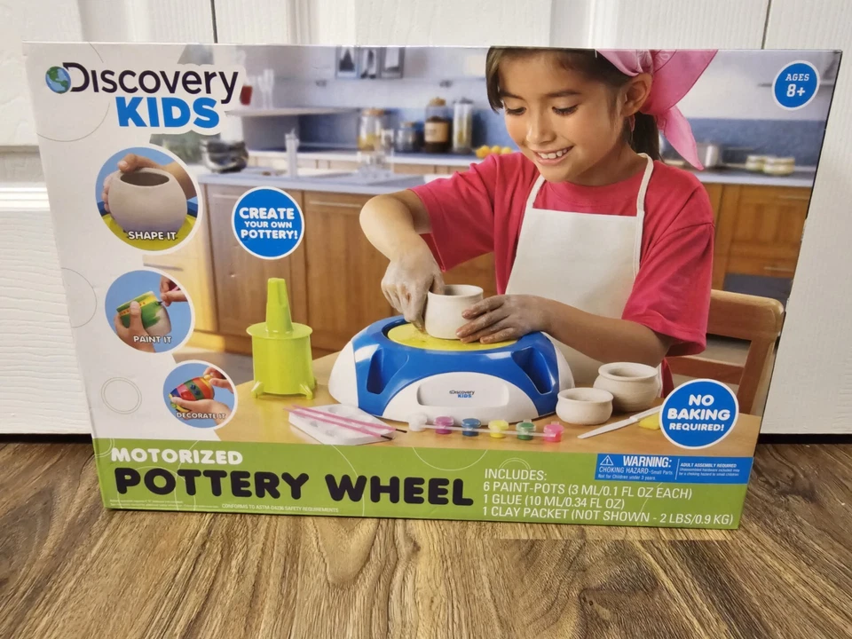 Roda de cerâmica motorizada Discovery Kids com pedal artesanato escultura moldagem - Imagem 1 de 2