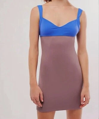 Vestido Free People Intimately Hudson Mini Sin Mangas Azul Combo Talla L Nuevo sin Etiquetas Foto 1 de 4