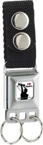 The Walking Dead I Heart Daryl Silhouette Seatbelt Buckle Release Keychain NEW - Picture 1 of 1