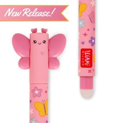 Legami Gel Pen Erasable Butterfly Cute Animal School Stationary - Pink  Ink - UK - Image 1 of 4
