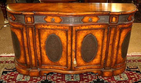 Theodore Alexander Armoury Collection Burled & Metal Buffet Server Sideboard Cover