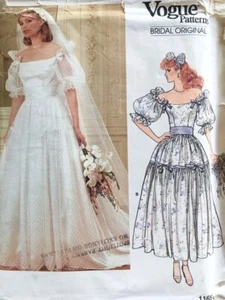 Vogue Pattern 1165 Bridal Original - Wedding Dress in 2 Lengths - Size 14 Uncut - Picture 1 of 2