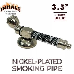 Inhale®️ Stabiles Set Tabak Rauchen Metallpfeife mit 10 Messingschirm - Bild 1 von 1