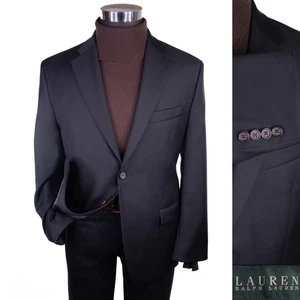 Lauren Ralph Lauren Black SOLID 42S Wool Two Button Suit Coat Blazer Canada - Picture 1 of 15