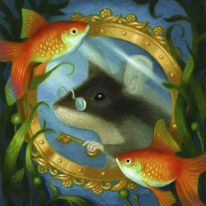 Mouse Explorer Extraordinaire Gina Matarazzo 13 x 13 in. Paper Size New Unframed - Picture 1 of 1