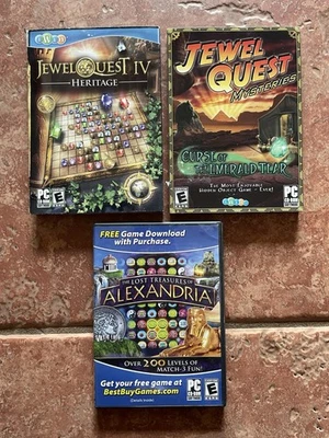 Vintage Video Game Lot For PC. Jewel Quest IV, Jewel Quest Mysteries, Alexandria - Image 1 of 3