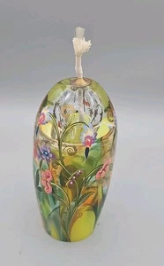 Kunstglas Öllampe handbemalt Künstler signiert schwer EUC. - Bild 1 von 7
