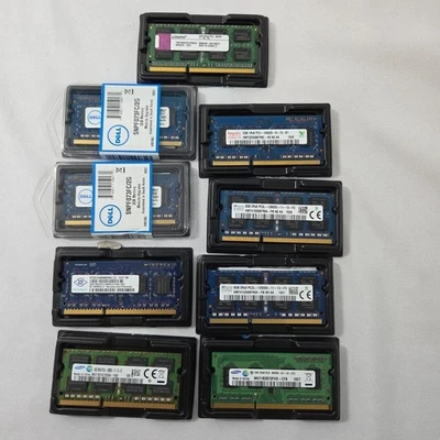 Lot of 9 x SAMSUNG / HYNIX + 1Rx8 2Rx8 PC3L PC3 MEMORY RAM LOT 1GB 2GB 8GB Lapto - Image 1 of 4