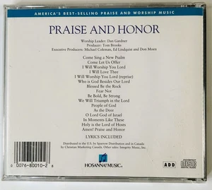 Hosanna Worship - Praise and Honor CD 1987 Integrity Dan Gardner - Picture 1 of 4