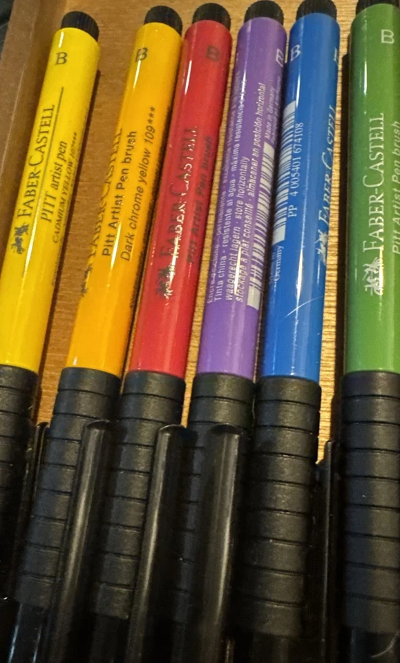 Juego básico de bolígrafos de pincel Faber Castell Pitt - Nuevo sin caja - 6 colores Foto 1 de 1