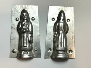 Vintage St. Nickolas Santa Claus Carrying Bag Christmas Chocolate Mold w/ Clips - Picture 1 of 5