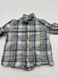 Osh Kosh B’gosh Long Sleeve Button Up Shirt Youth Boy 5T Plaid Multicolor#29148 - Picture 1 of 7