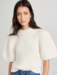 NWT ~ ANINE BING BRITTANY WHITE KNITTED SWEATER - Picture 1 of 17