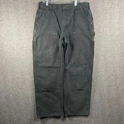 Carhartt Pants Men 36x30 Fits 34x30 Black Double Knee Carpenter Cargo B136 BLK - Image 1 of 4