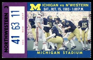 1983 Michigan Stadium Ticket 15. Oktober Michigan vs Northwestern #A - Bild 1 von 2