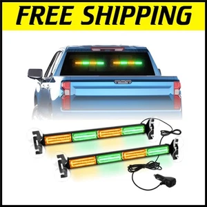 High-Visibility Emergency Dash Strobe Lights for Trucks & Vehicles - Amber/Green - Picture 1 of 8