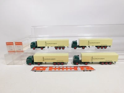 4x wiking H0 1:87 24 542 Autoarticolato/Autocarro MB 1626 Nordfaser Mint + 2x - Immagine 1 di 4