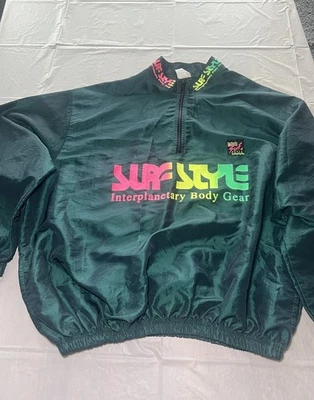 Vintage Surf Style Interplanetary Body Gear One Size Quarter Zip Pullover Jacket - Image 1 of 4