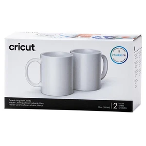 Taza de cerámica Cricut en blanco, blanca - 12 oz/340 ml (2 ct) - Imagen 1 de 7