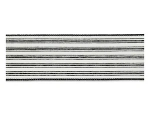 Ribbon!!!Black & White Striped Ribbon, 2.5" x 15” Wide Edges - Picture 1 of 2