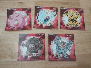 Pokemon Vinyl Sticker Lot Chansey Butterfree Machamp Golem Electabuz 1999 4.75" - Picture 1 of 6