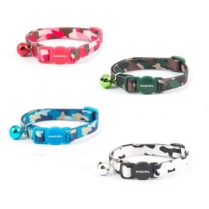 Ancol Camouflage Armee Nylon Sicherheit Katzenhalsband - weiß, grün, blau oder rot - Bild 1 von 12