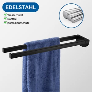 2-armig Handtuchstange Doppel Handtuchhalter Edelstahl Handtuchreling NEU - Bild 1 von 9